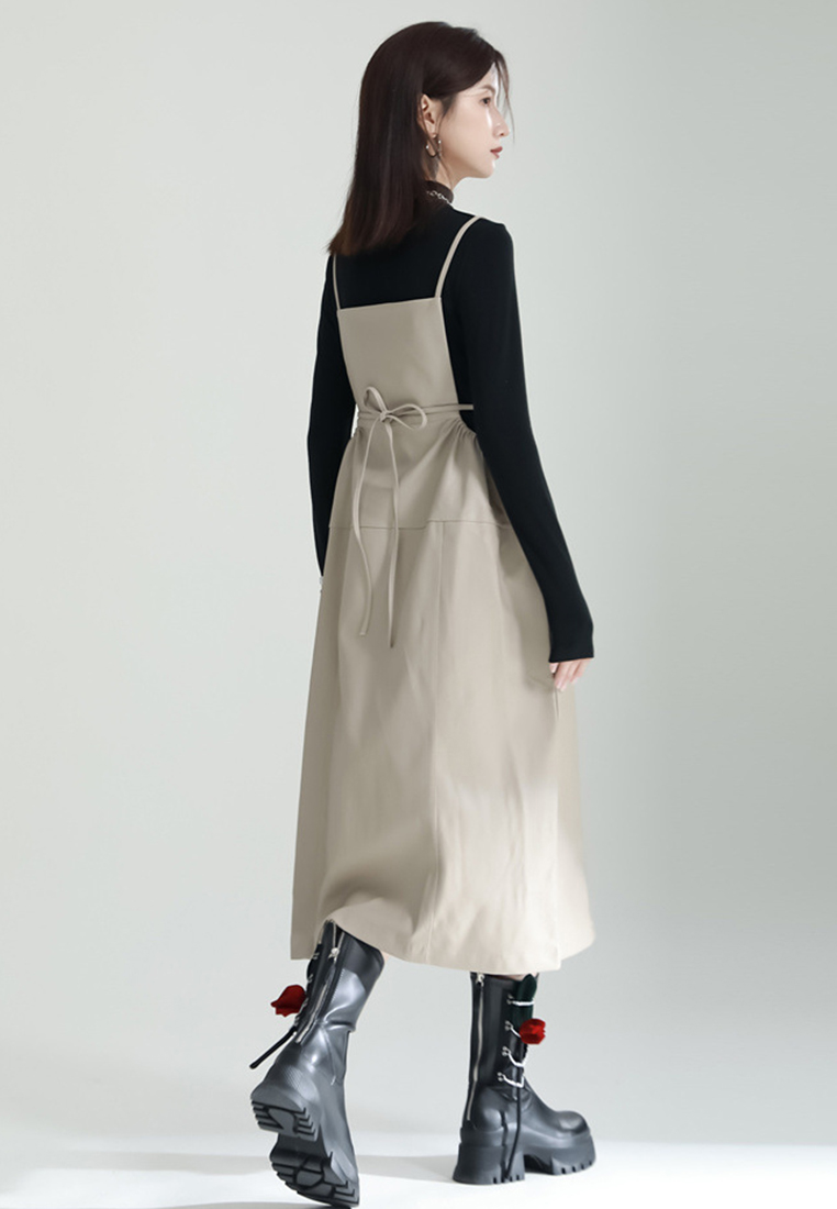 2024 new solid color elegant suspender dress A1218141BE