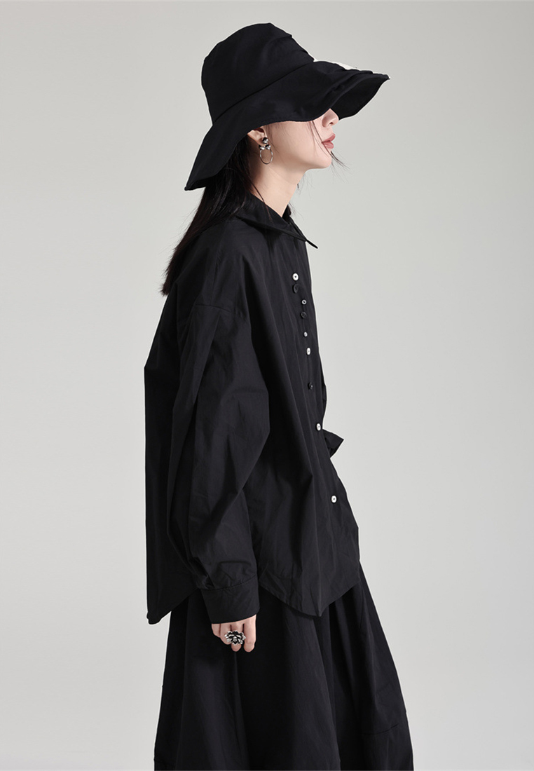 2024 Loose Long Sleeve Puff Sleeve White Shirt Women’s Tops A1218149BK