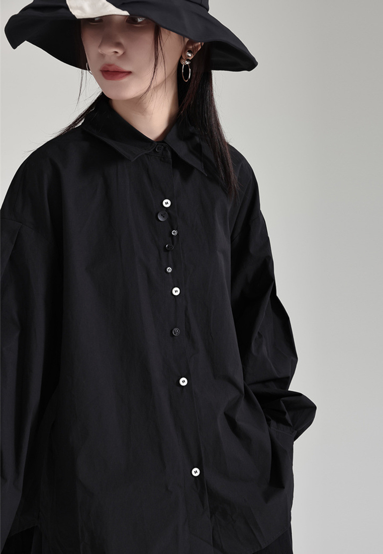 2024 Loose Long Sleeve Puff Sleeve White Shirt Women’s Tops A1218149BK