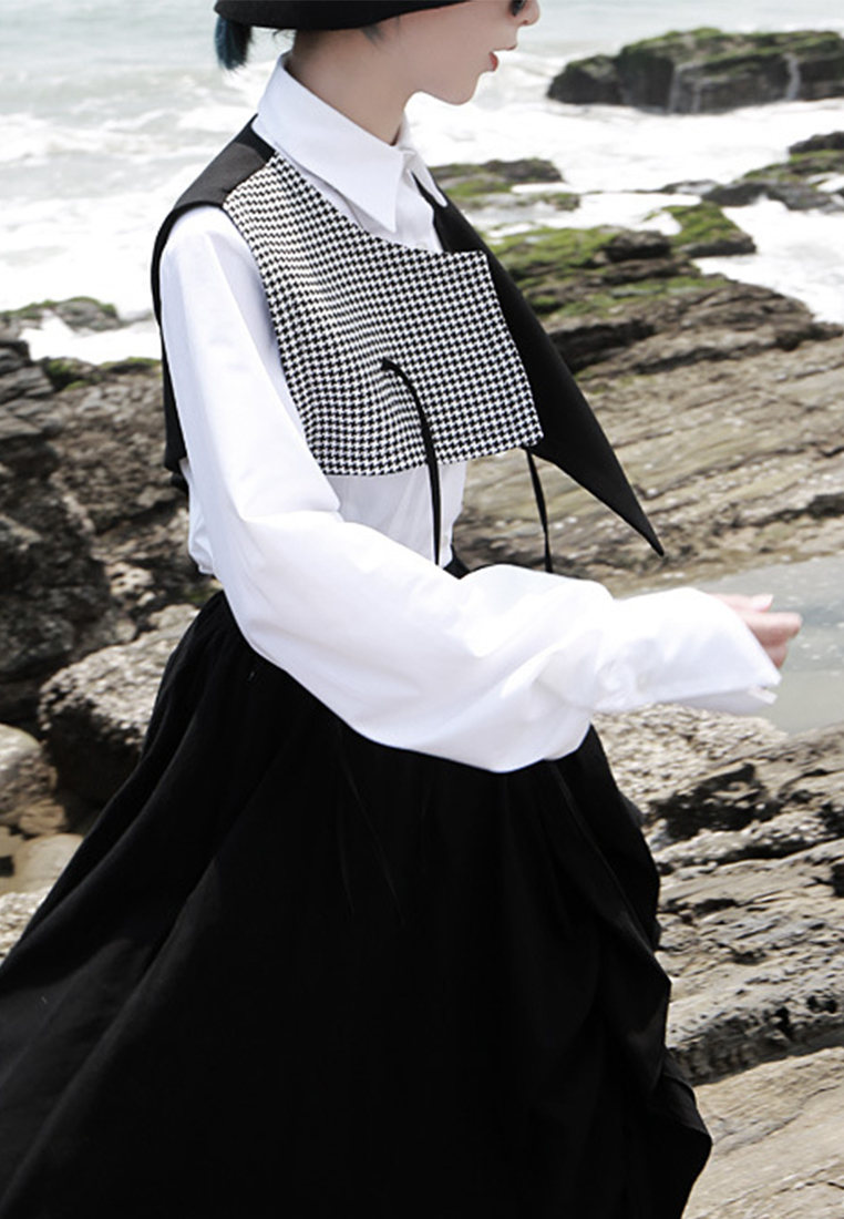 2024 spring loose spliced tailored vest for women A1218152BK