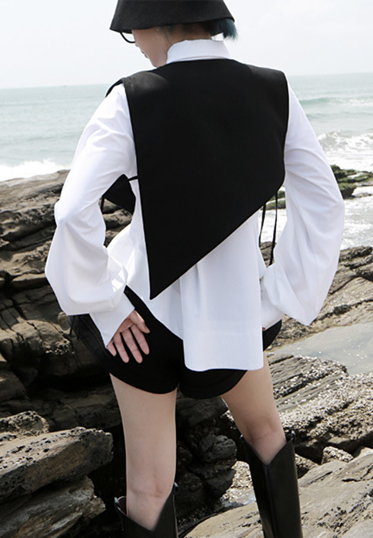 2024 spring loose spliced tailored vest for women A1218152BK