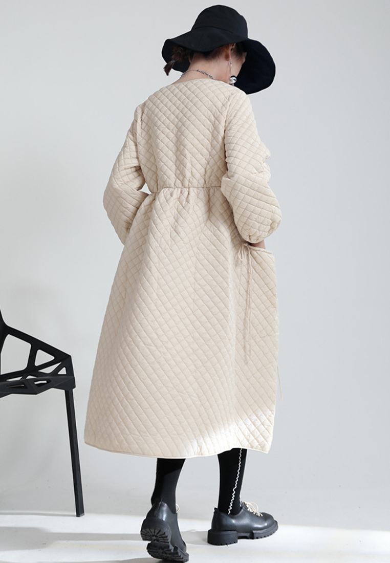 Cotton dress mid-length simple round neck skirt A1218158BE