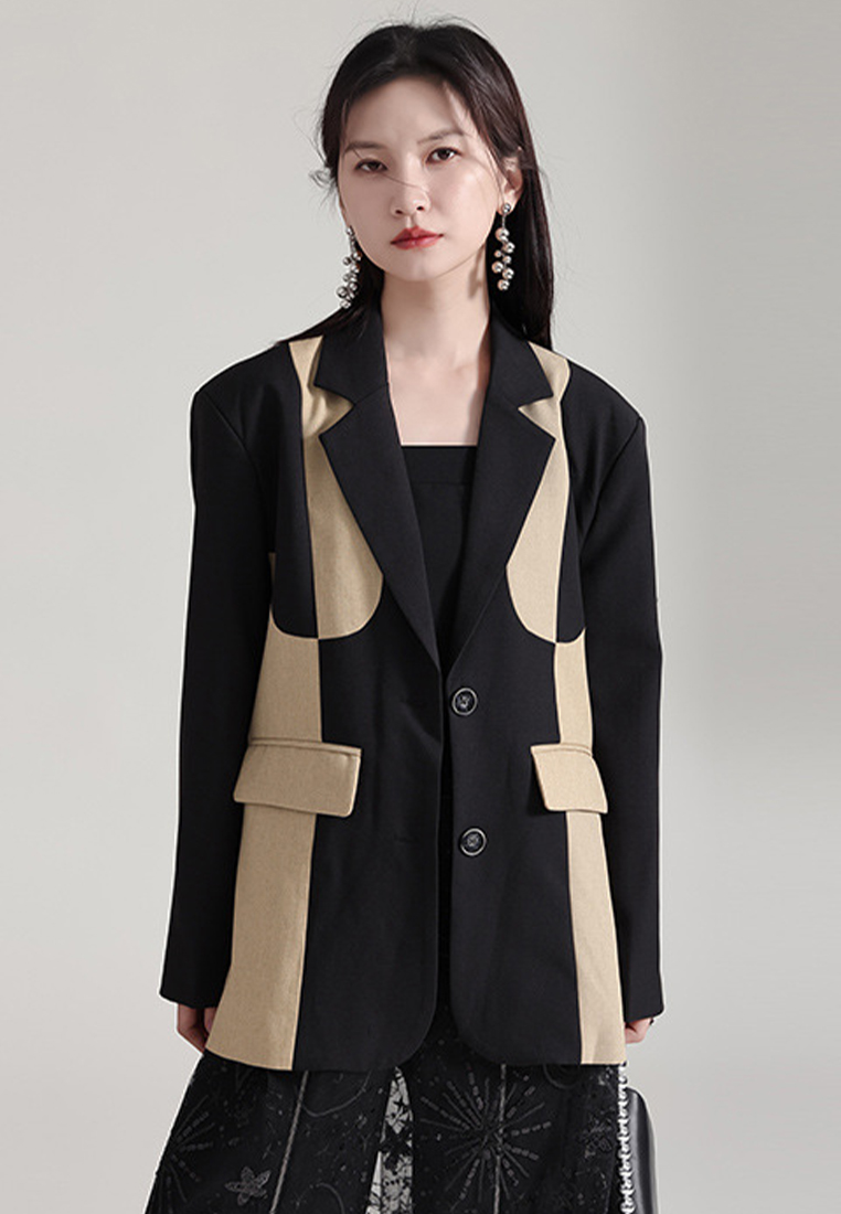 2024 Fashionable and Elegant Design Contrast Color Casual Suit A1218161W