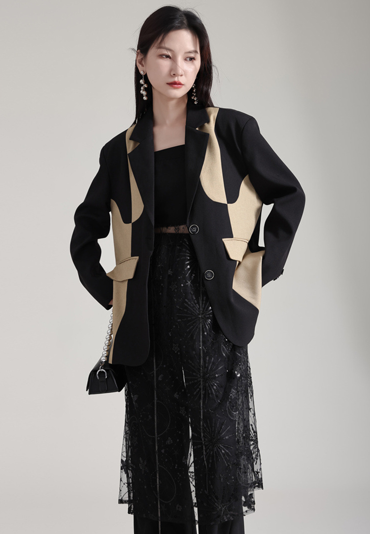 2024 Fashionable and Elegant Design Contrast Color Casual Suit A1218161W