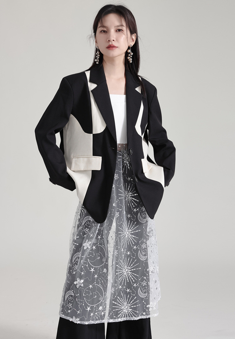 2024 Fashionable and Elegant Design Contrast Color Casual Suit A1218161W