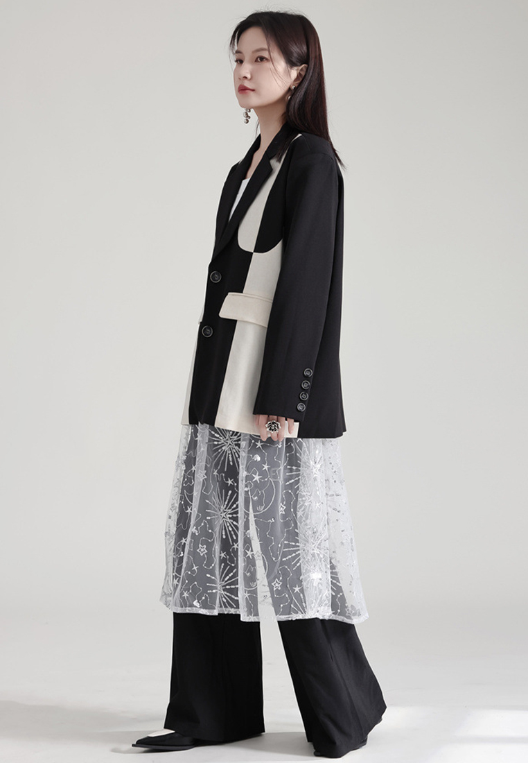 2024 Fashionable and Elegant Design Contrast Color Casual Suit A1218161W