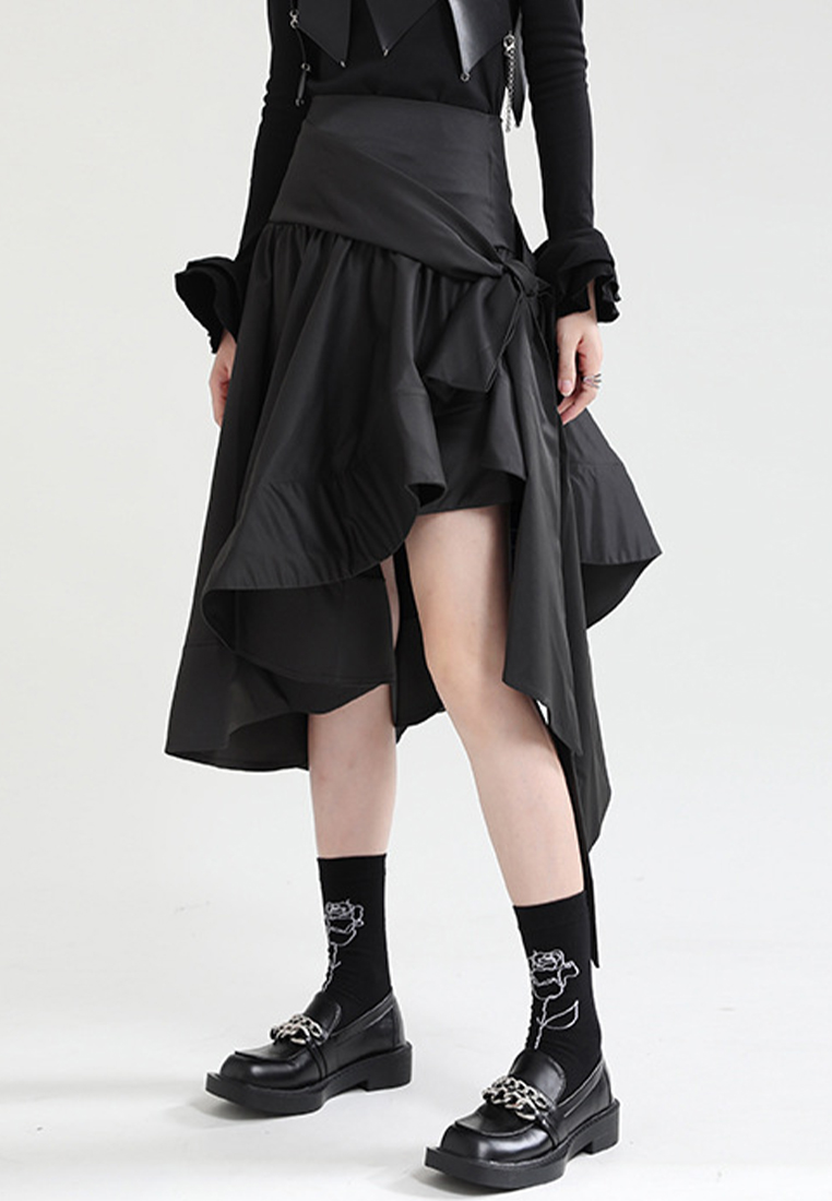 2024 summer new design asymmetric skirt lace up A1218164BK