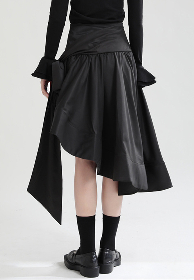 2024 summer new design asymmetric skirt lace up A1218164BK