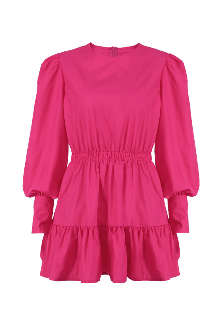 Lantern sleeve temperament commuting French retro dress A121819PI