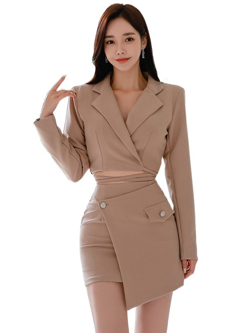 【韓国人気★RECTO】SINGLE SUIT JACKET ピーチ RECTO][WOMEN] SIGNATURE SINGLE BREASTED SUIT JACKET (PEACH