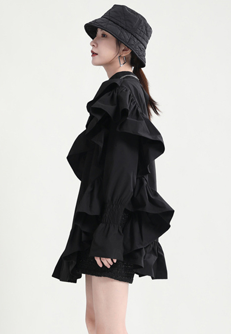 New fashionable simple irregular fungus dress A121886BK