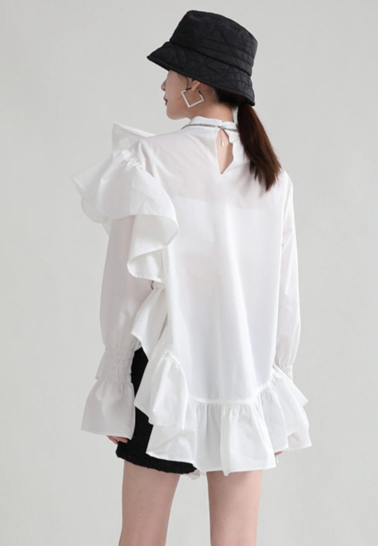 New fashionable simple irregular fungus dress A121886BK