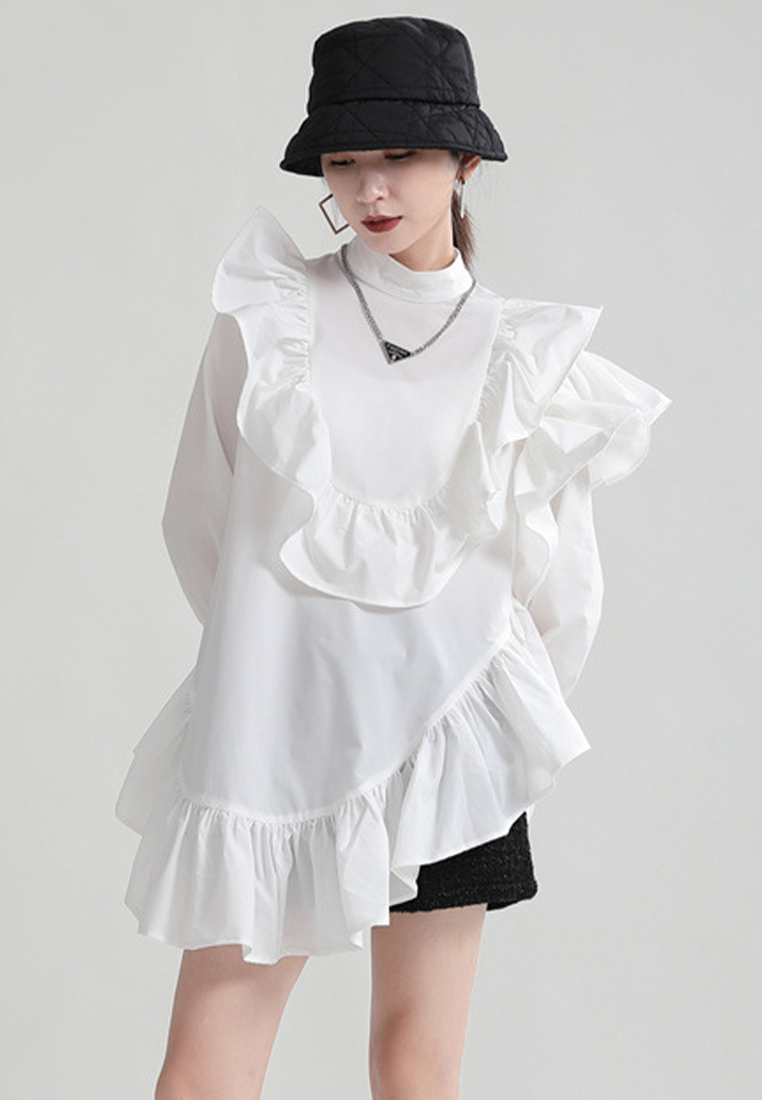 New fashionable simple irregular fungus dress A121886BK