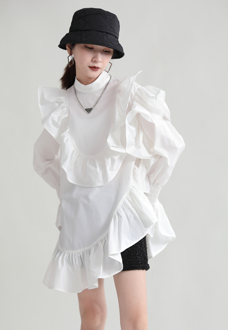 New fashionable simple irregular fungus dress A121886BK