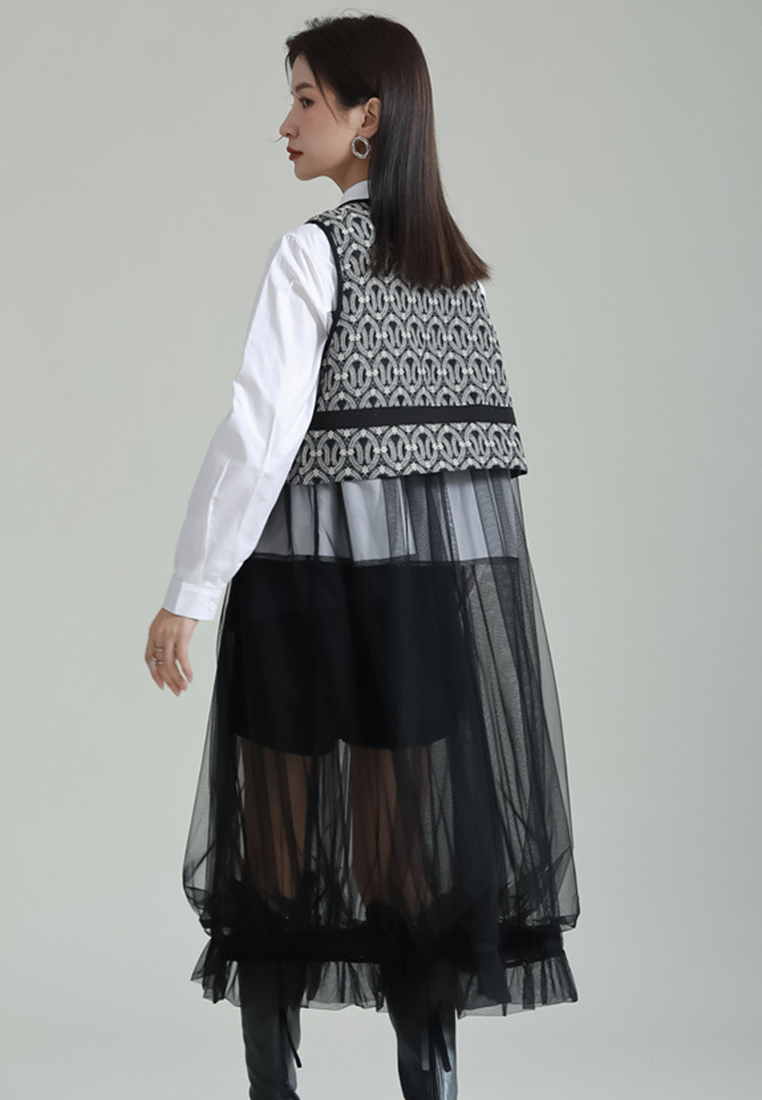 Fashion new elegant black high end vest jacket A121899BK