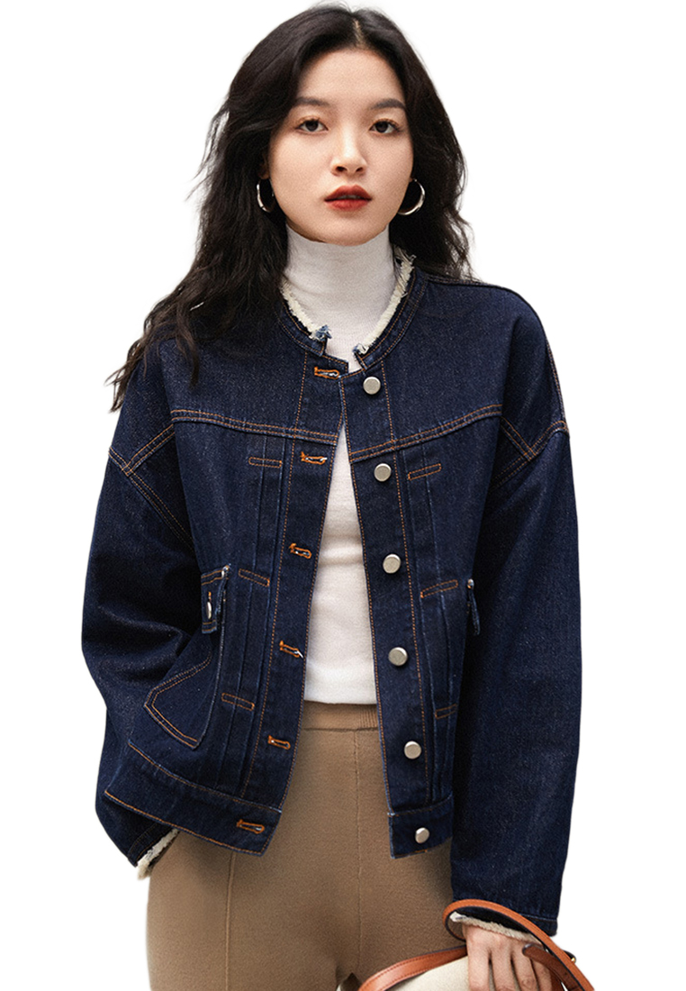 Retro Simple Loose Denim Short Women's Coat A22100601