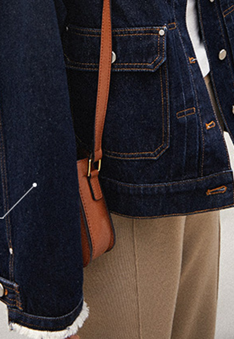 Retro Simple Loose Denim Short Women's Coat A22100601