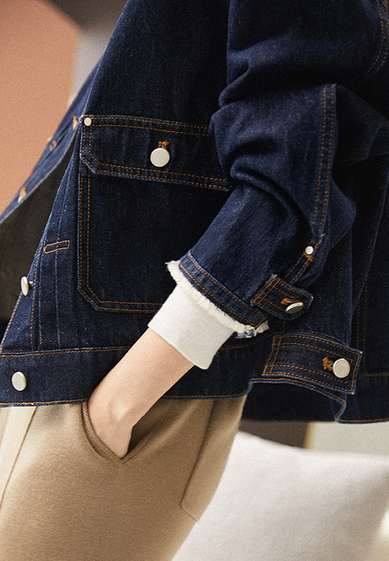 Retro Simple Loose Denim Short Women's Coat A22100601