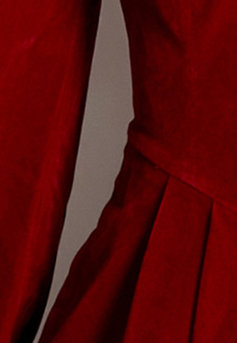 Retro Style Velvet Square Neck Slim A-line One-Piece Dress A22102813