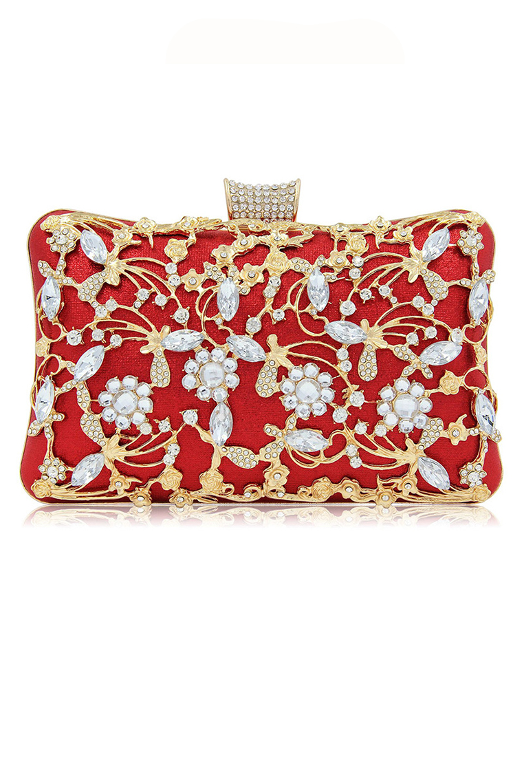 Banquet Party Hollow Out Rhinestone Square Women's Handbag A22111405BK