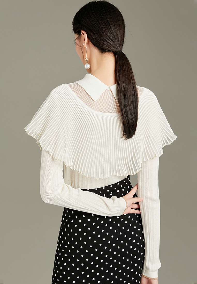 Spring And Autumn Wool Polo Neck Knitwear Top A21092822W