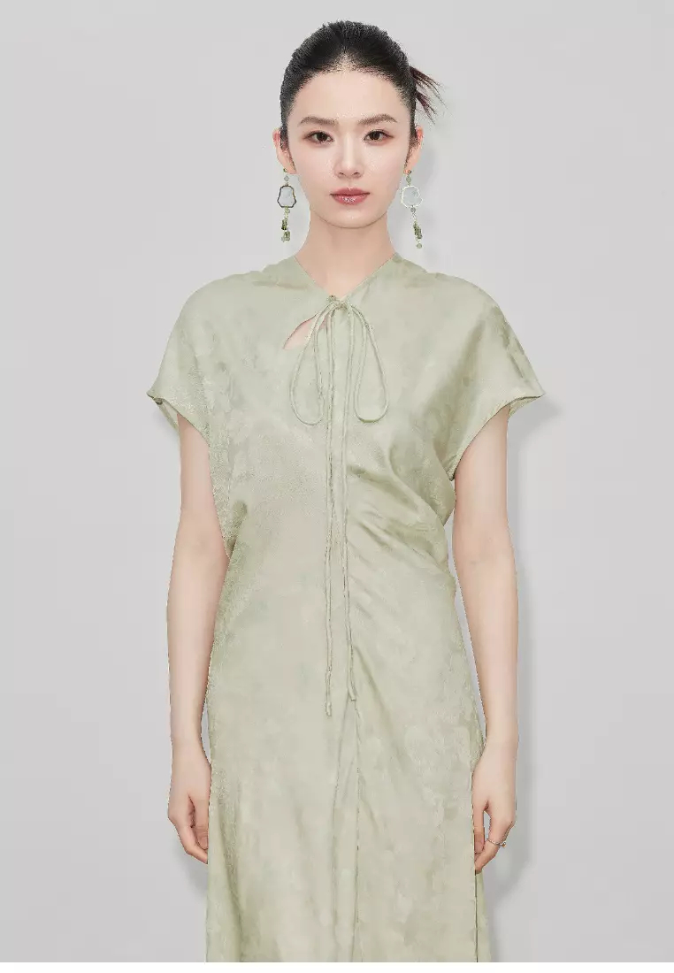 Boutique new retro vest short-sleeved dress K061702