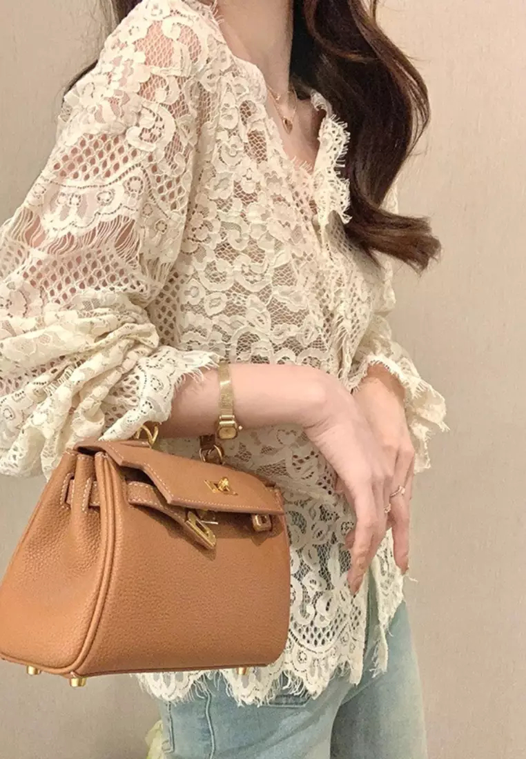 New elegant full lace long-sleeved shirt top K092401