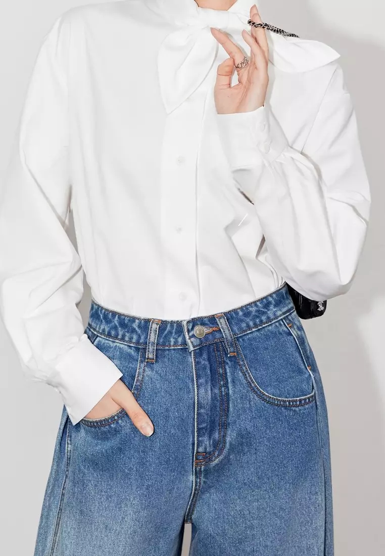 Brand new long-sleeved shirt with bunny ears neckline design K092509W