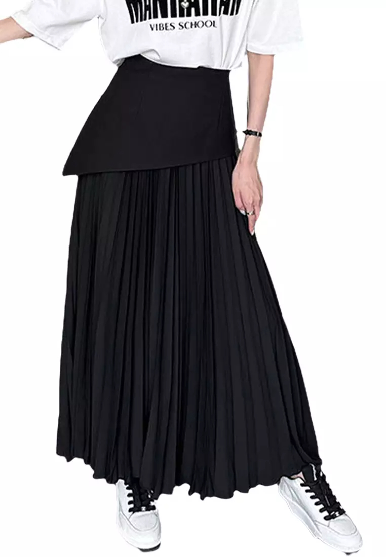 New pleated patchwork skirt K092701BK