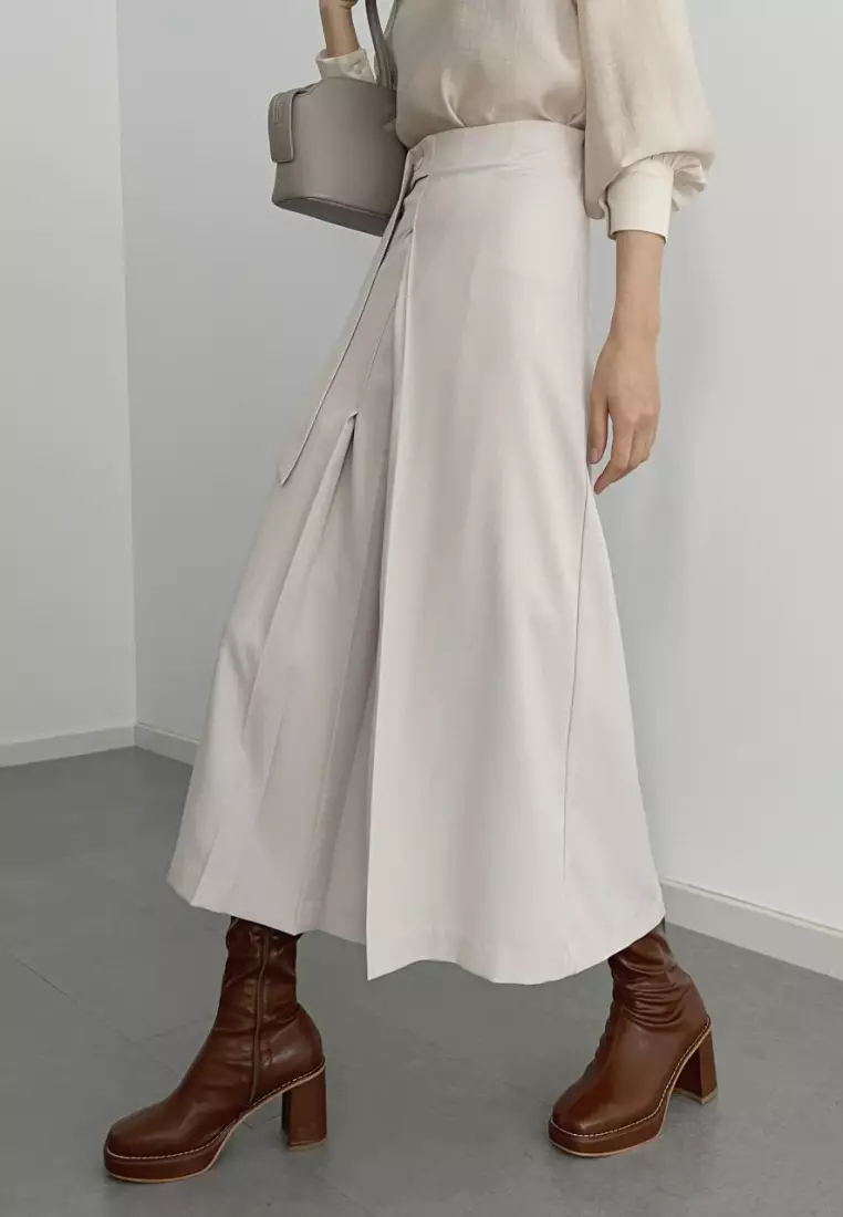 New slit pleated strappy skirt K092707BE