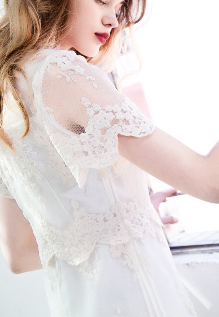 Super Sale Elegant White Lace Dress CA032161