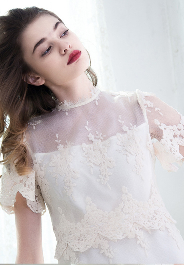 Super Sale Elegant White Lace Dress CA032161