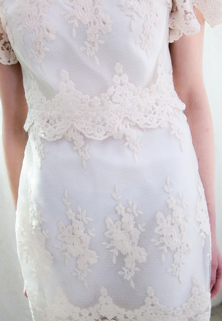 Super Sale Elegant White Lace Dress CA032161