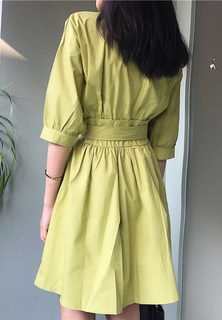--Temperament New Tie-up Shirt Dress CA051602