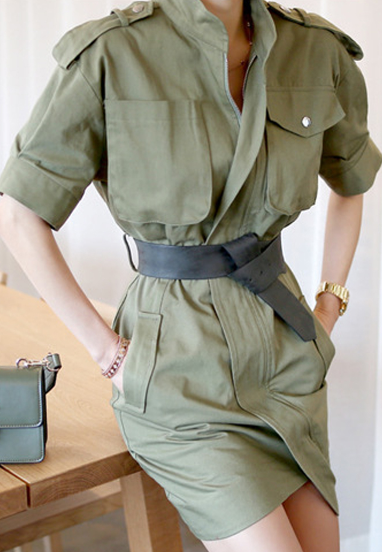 --Temperament New Belt One Piece Dress CA051603