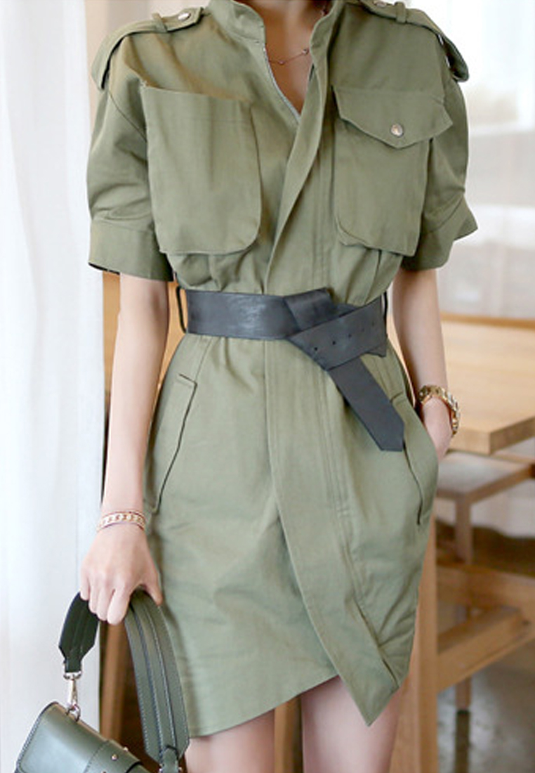 --Temperament New Belt One Piece Dress CA051603