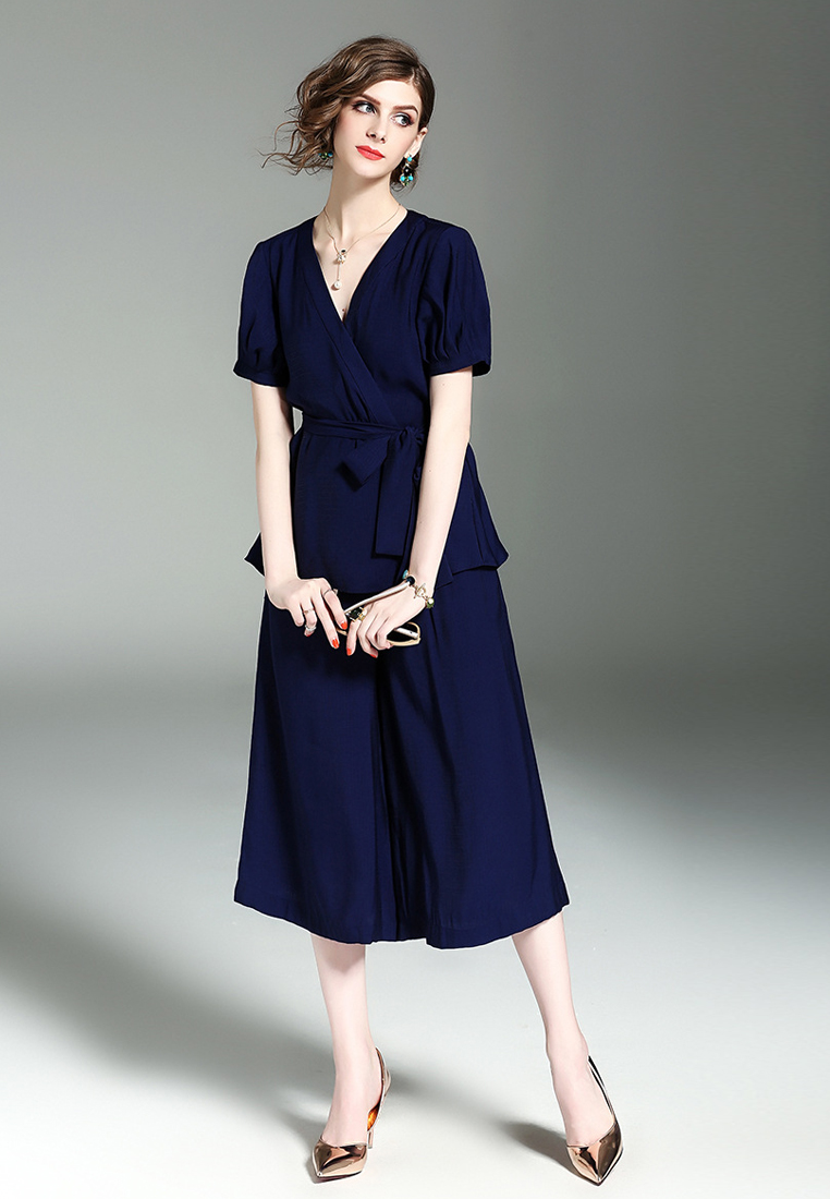 Elegant lady blue jumpsuit CA052520BL