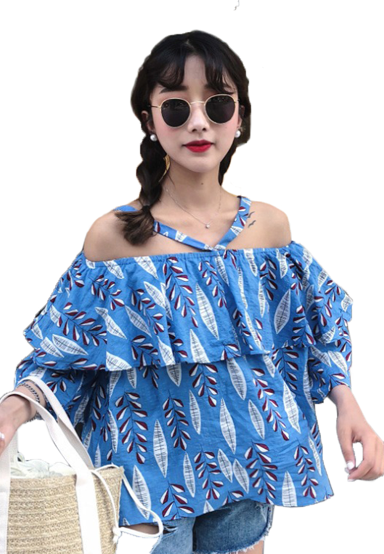 --New Yellow Patterned Halter CA0629016YE