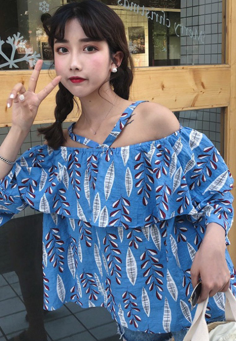 --New Yellow Patterned Halter CA0629016YE