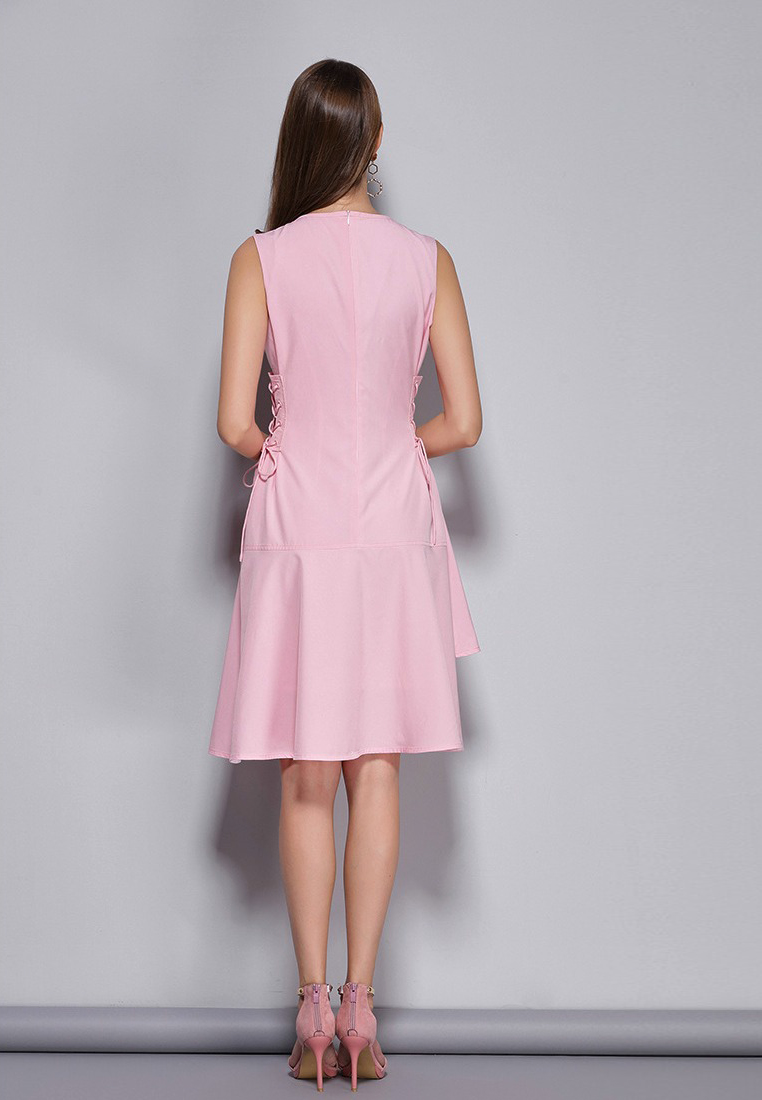 New Pink Sleeveless One Piece Dress CA071805