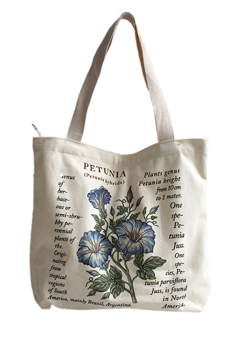 Floral Canvas Shoulder Bag CA072913YE