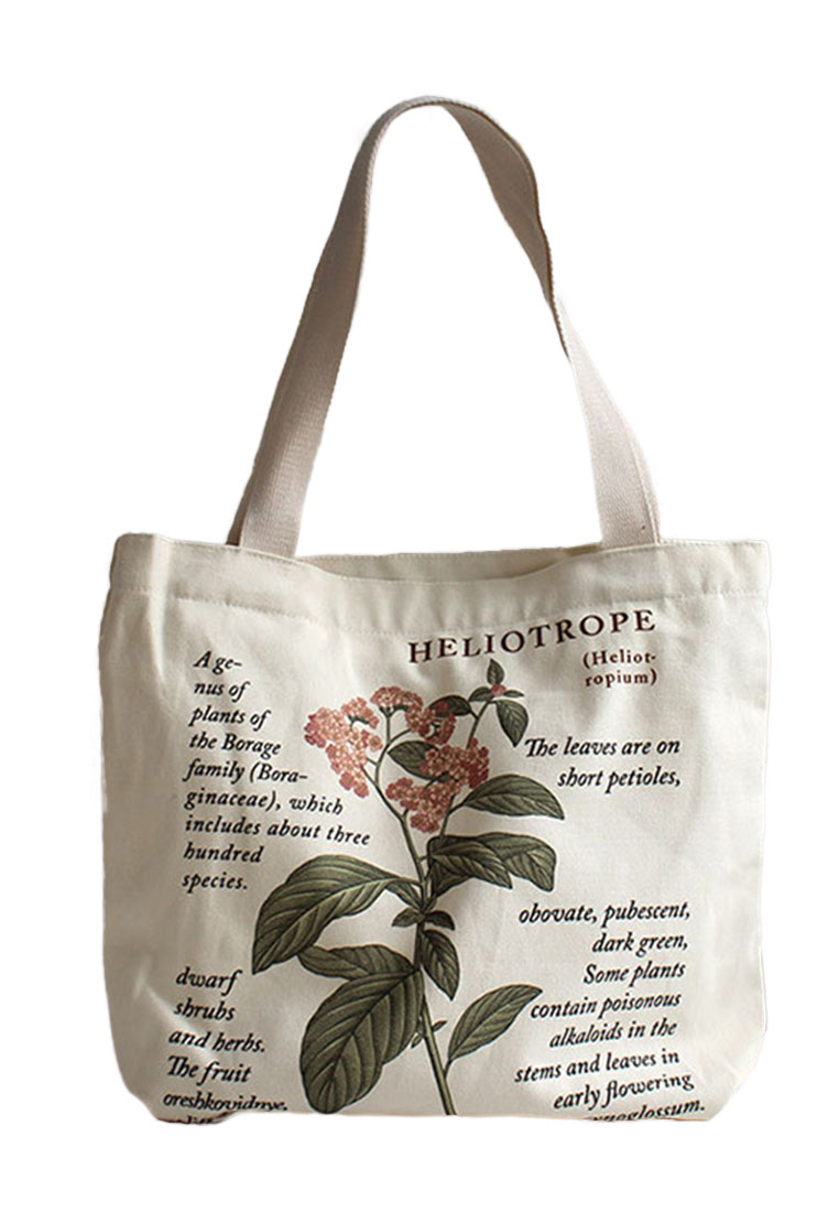 Floral Canvas Shoulder Bag CA072913YE