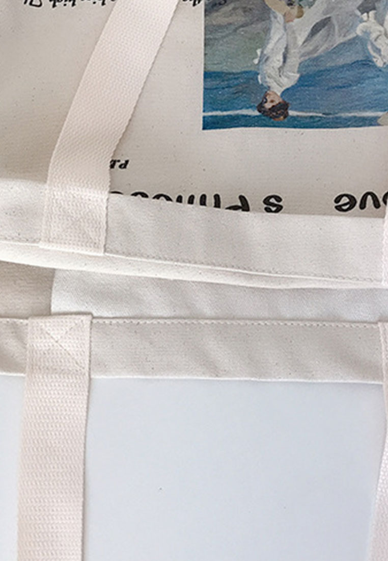 --Shelley's Poems Oil Painting Printed Canvas Handbag CA072922