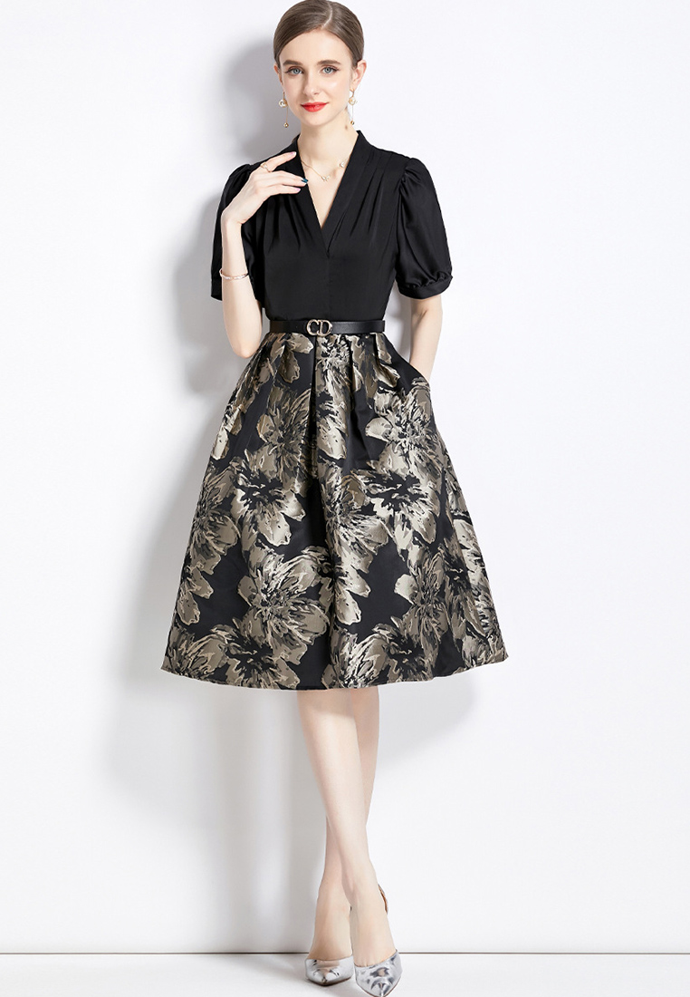 2023 Summer French High Fashion Black Formal Dress CA080737