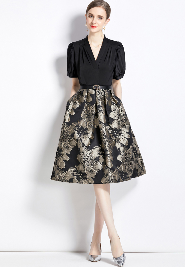 2023 Summer French High Fashion Black Formal Dress CA080737