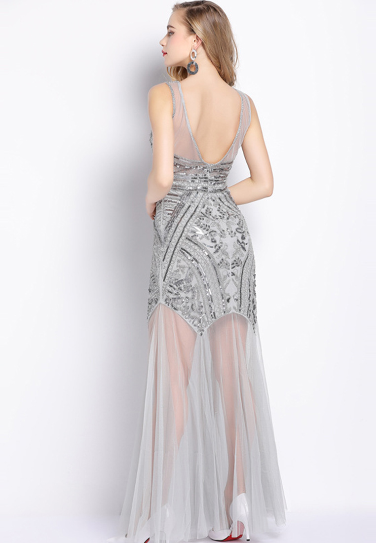 New Fashion Sequin Sexy Backless Dress CA081622BK