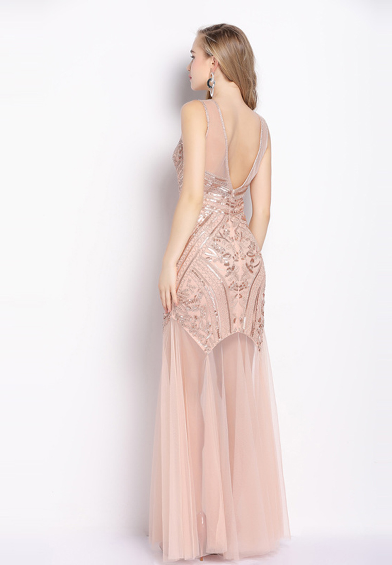 New Fashion Sequin Sexy Backless Dress CA081622BK