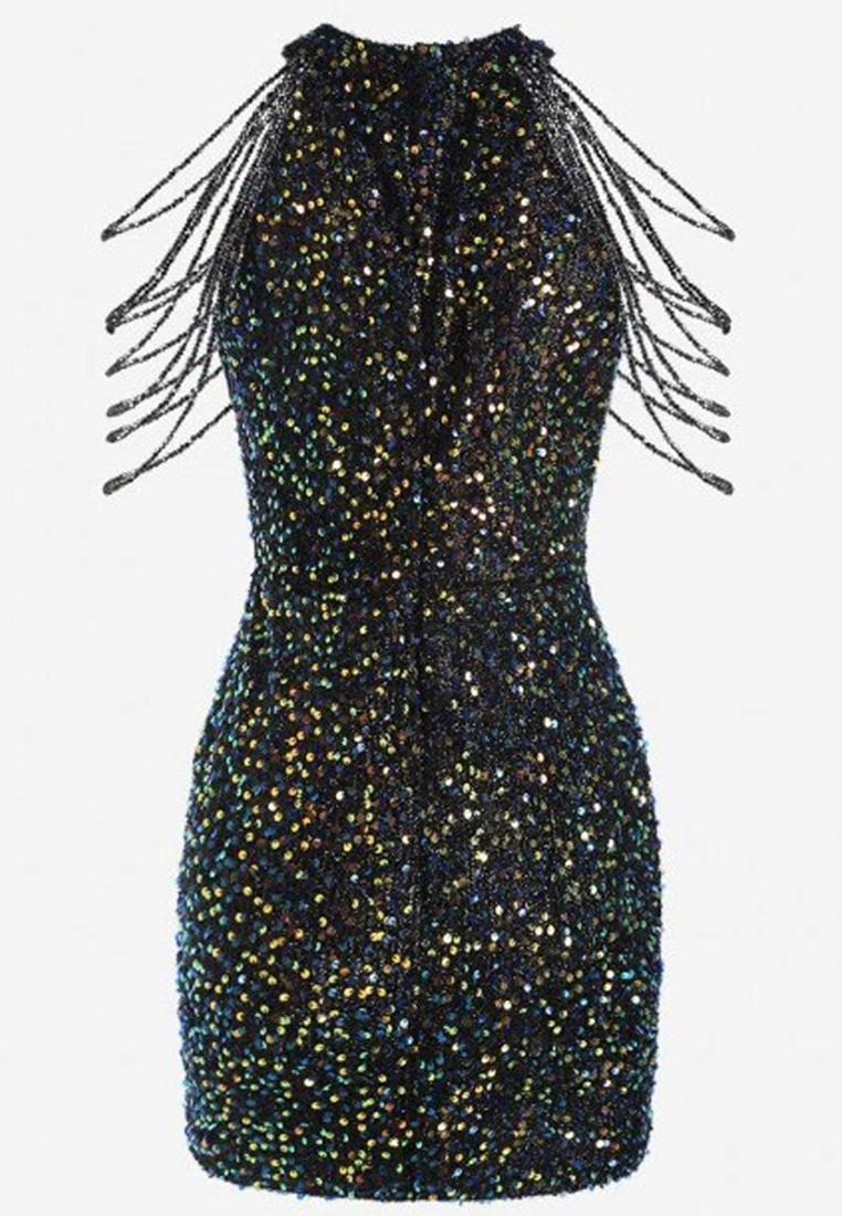 2023 Fashionable Sexy Crystal Sequin Fringe Dress CA081626