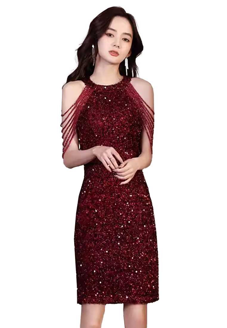 2023 Fashionable Sexy Crystal Sequin Fringe Dress CA081626