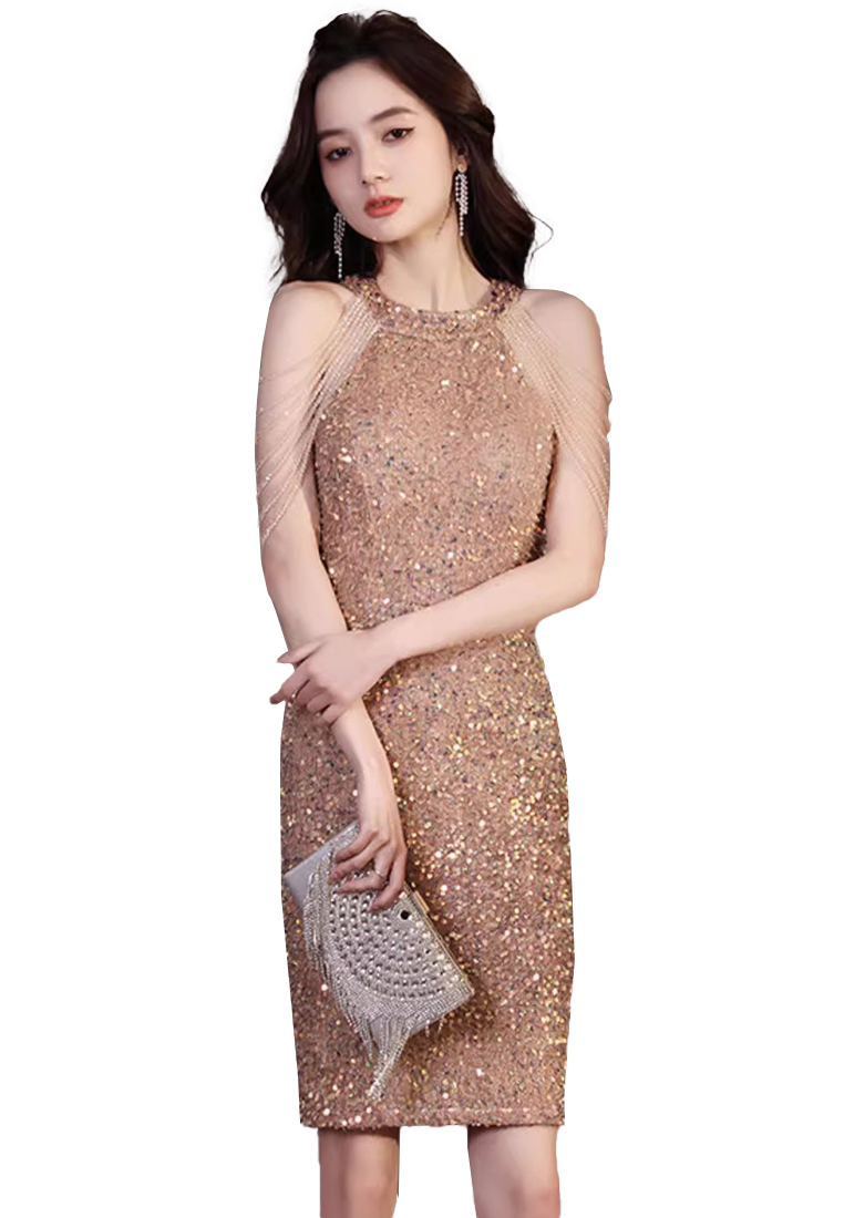 2023 Fashionable Sexy Crystal Sequin Fringe Dress CA081626